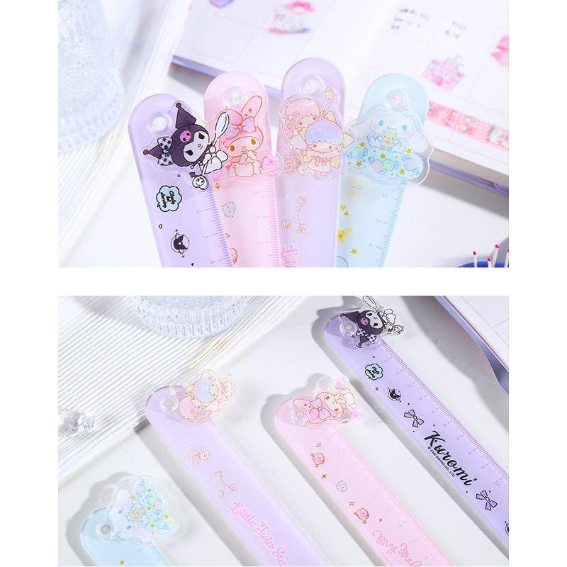 SANRIO Thước Thẳng Vẽ Họa Tiết Hoạt Hình Cinnamoroll Kuromi My Melody LittleTwinStars Dễ Thương Vui Nhộn Kiểu Hàn Quốc Làm Quà Tặng Cho Bé