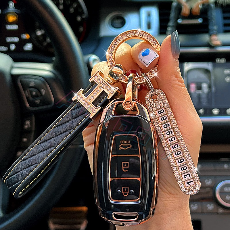 Ốp chìa khóa Huyndai Accent 2021 - 2022 , Elantra Bao da cho chìa khoá Accent / KoNa / Santafe Hyundai Accent 2021 chống xước chống va đập