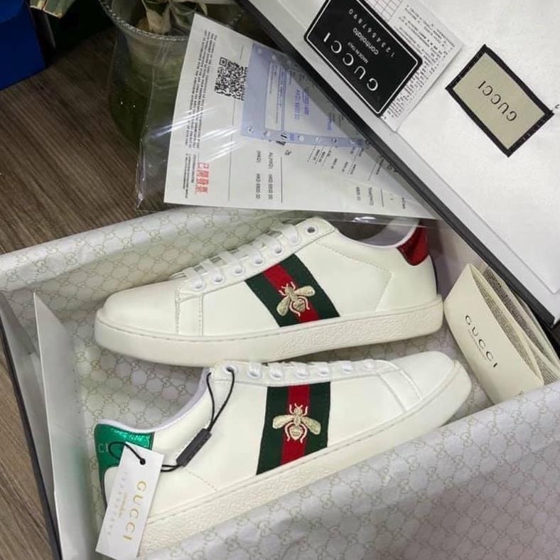 Giày Snekaer Gucci Ong Cao Cấp Phong Cách Hàn Quốc Full Size Nam Nữ