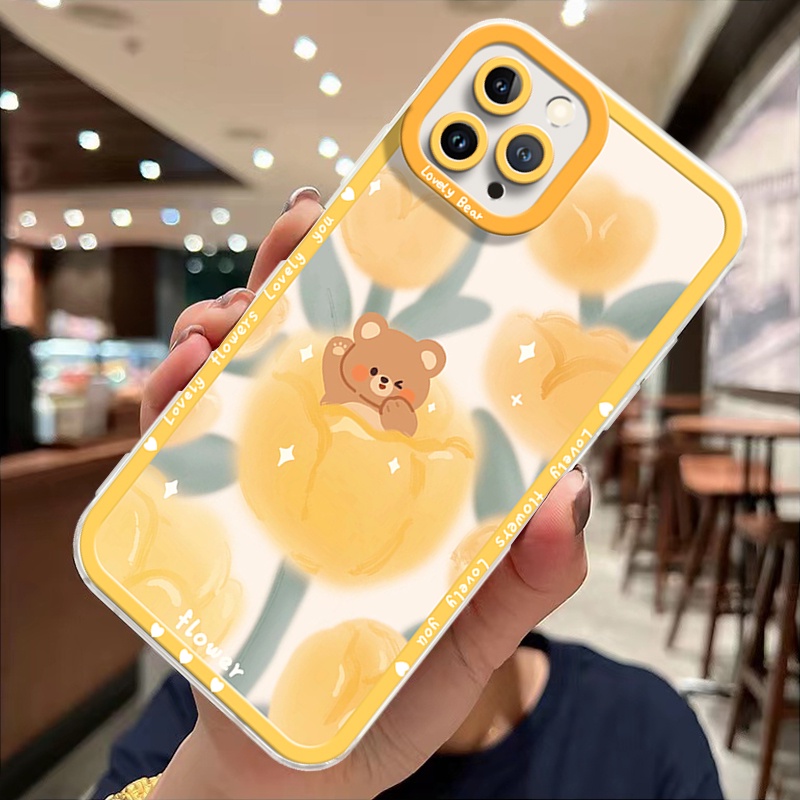 Ốp Điện Thoại TPU Silicon Mềm Trong Suốt Chống Sốc Hình Thỏ Hồng Cho IPhone 14 13 6 6S 7 8 14 Plus X XS XR 12 11 Pro Max