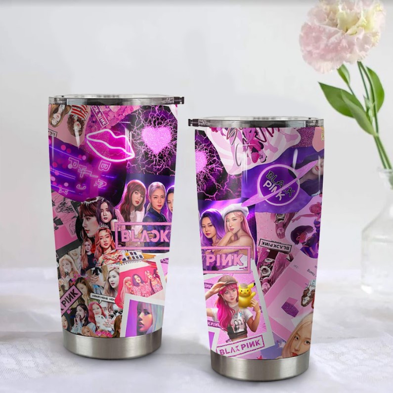 Blackpink Chipi Go Drink Người nổi tiếng/Idol Cốc giữ nhiệt 600ml In tên, hình ảnh theo yêu cầu