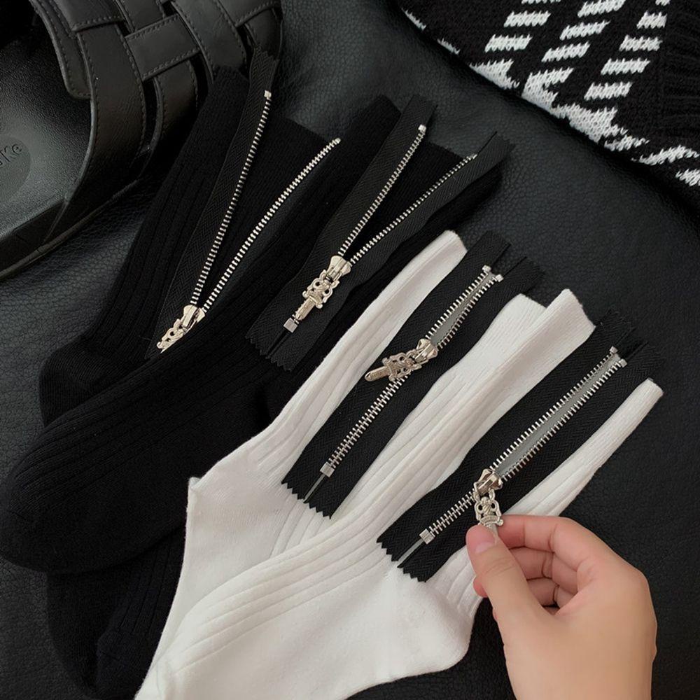 AROMA Vớ Thể Thao Có Khóa Kéo Phong Cách Harajuku Thời Trang Thu Đông Cho Nữ