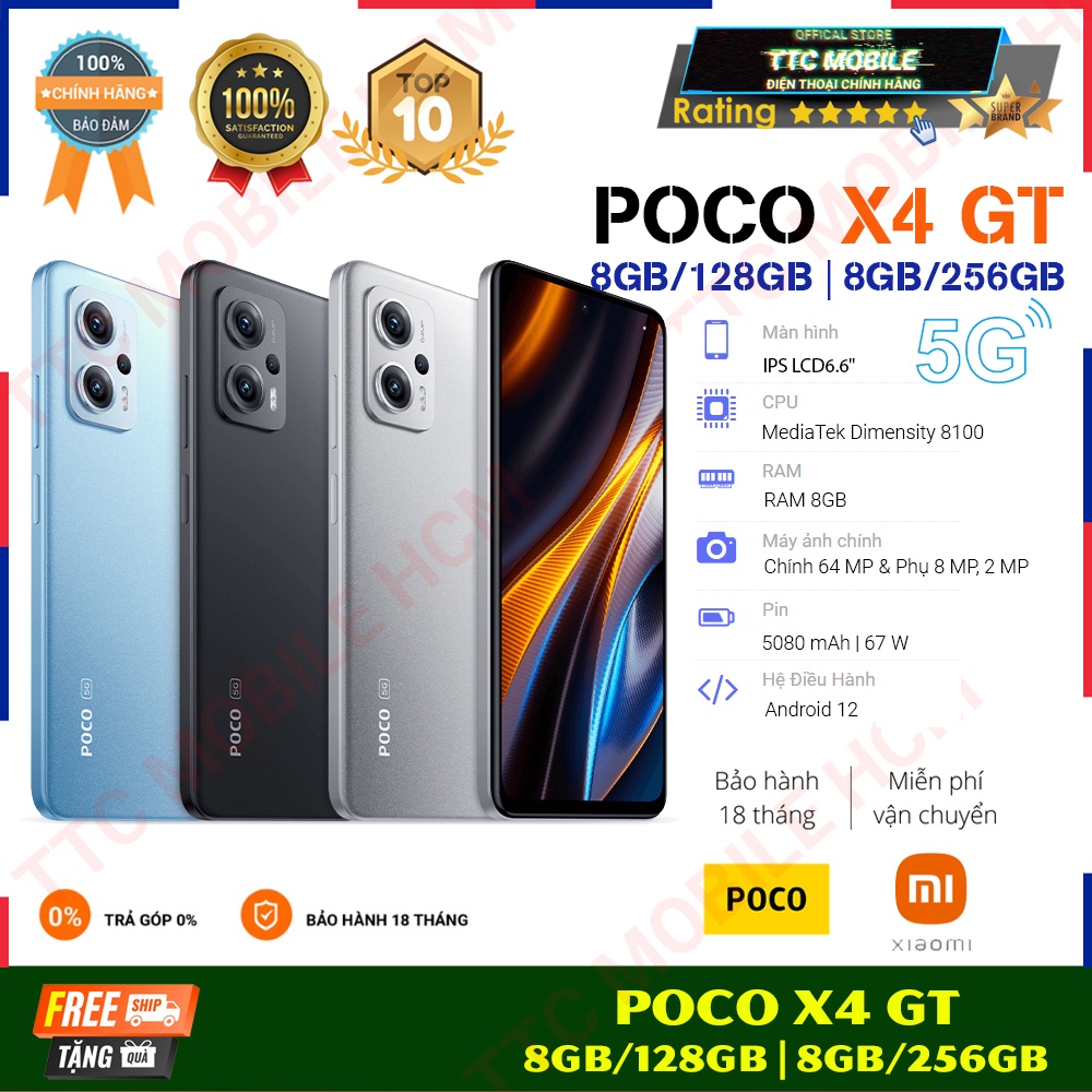 Điện thoại Xiaomi POCO X4 GT 8/128GB | 8/256GB 5080 mAh (DGW PHÂN PHỐI)