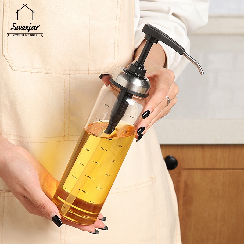 Bình gia vị Sweejar thủy tinh borosilicate có nắp dạng nhấn chuyên dụng cho nhà bếp