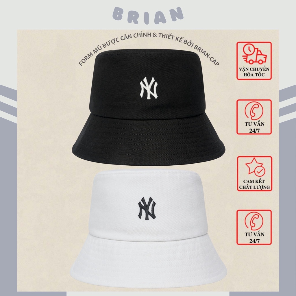 Nón BUCKET vành cụp NY hàn quốc MLB, nón tai bèo dã ngoại thêu chữ nổi cao cấp unisex dành cho nam nữ.