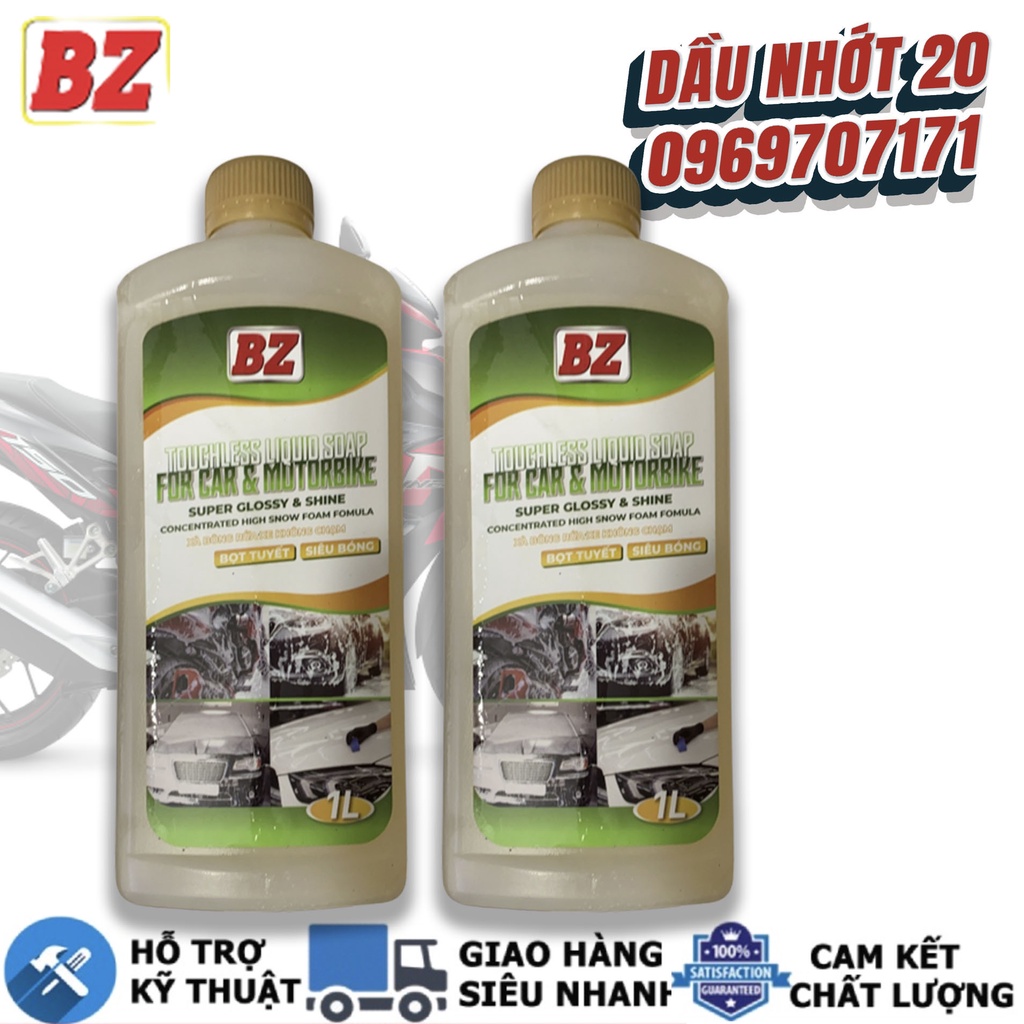 Nước rửa không chạm BZ dung tích 1L siêu sạch siêu bóng, BZ bọt tuyết không chạm