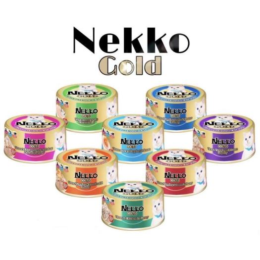Pate Cho Mèo Nekko Gold - Thức Ăn Ướt Cho Mèo Cao Cấp Cá Ngừ Nguyên Miếng Hộp 85g