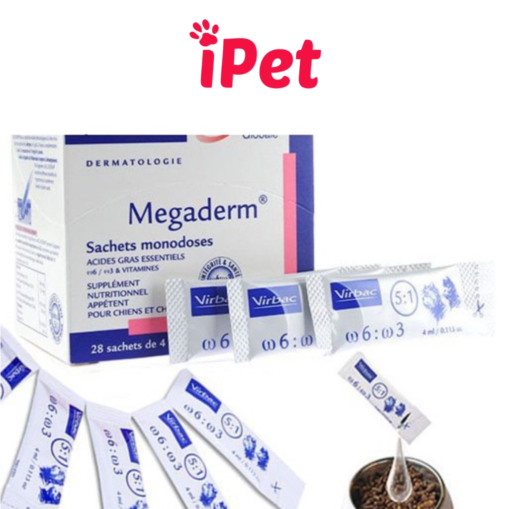 Gói Gel Dinh Dưỡng Virbac Megaderm 4ml Giúp Mượt Lông, Da Và Giảm Ngứa Chó Mèo - iPet Shop