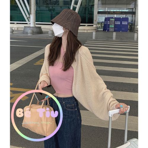 Áo Khoác Cardigan Dệt Kim Dáng Rộng Croptop Kiểu hàn Quốc Xinh Xắn dễ Thương | Bé Tiu Clothing | BigBuy360 - bigbuy360.vn