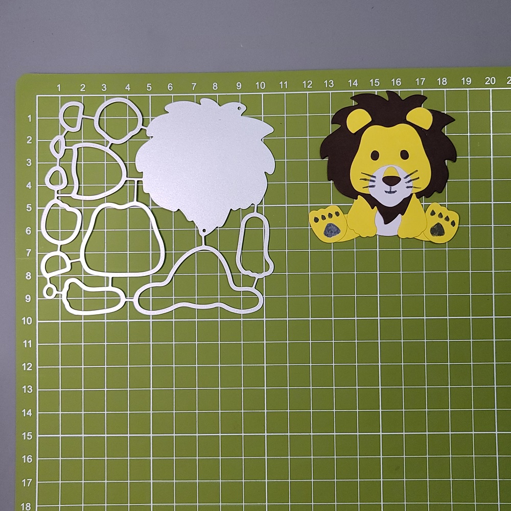 Sư Tử Cắt Kim Loại Chết Giấy Dập Nổi Stencil Thêu Sò Thiệp Chúc Mừng DIY Thủ Công Chết Cắt Động Vật