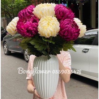 Hoa giả - Hoa cúc mẫu đơn dài 70cm đường kính bông 13cm