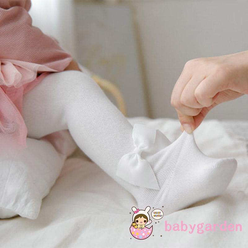 Quần Tất Màu Trơn Lưng Vừa Đính Nơ Xinh Xắn Cho Bé Gái 0-2 Tuổi Với 6 Màu Lựa Chọn