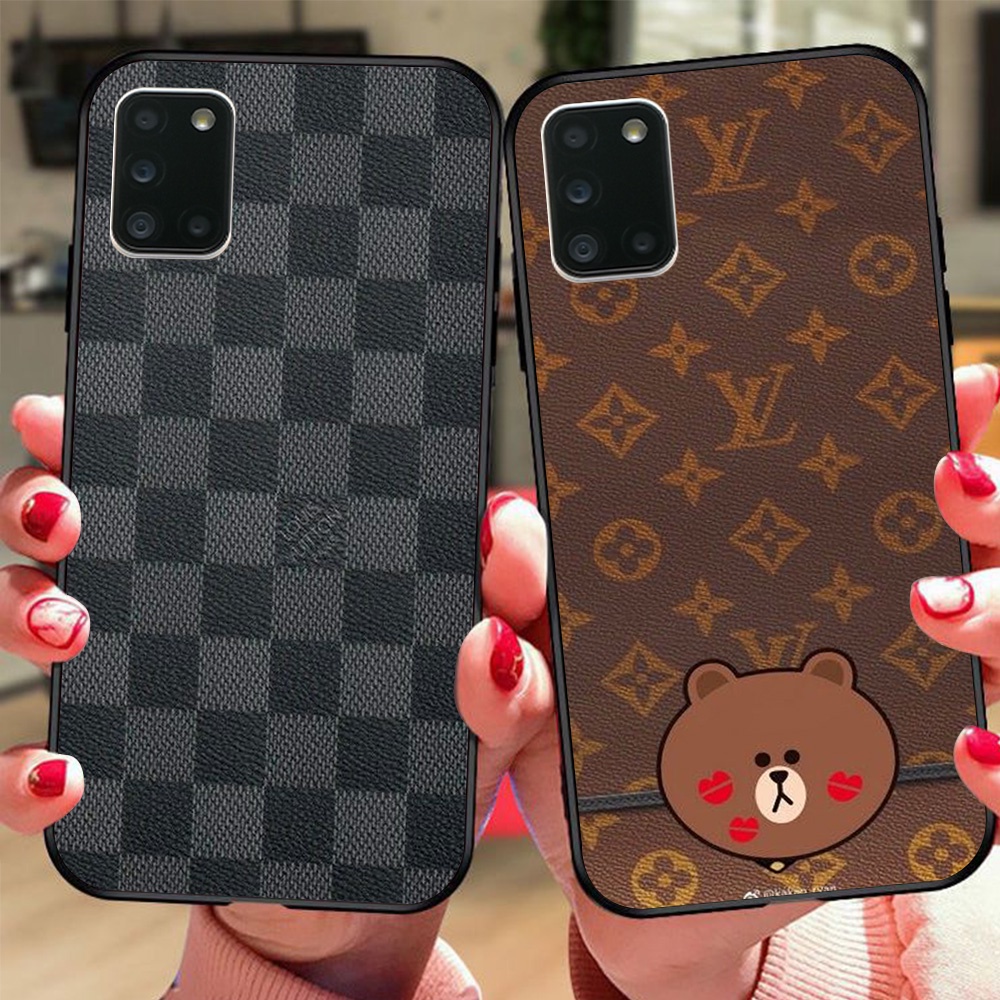 Ốp lưng điện thoại Samsung a31 / ss a51 / ss a71 thương hiệu LV louis vuit ton in vân da