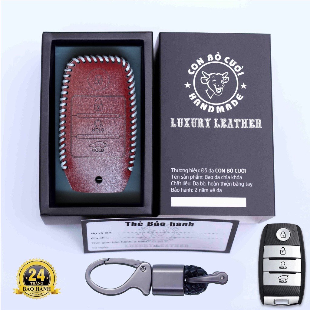 Bao Da Chìa Khoá Ô tô KIA Seltos 2021 Kia Sonet 2022 Da Bò thật, gía sỉ của xưởng