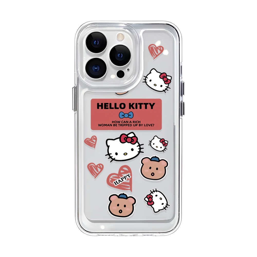 Ốp Điện Thoại Trong Suốt Hình hello kitty Gấu Cho iphone 14ProMax 14Plus 13 11 12 7Plus X XR XS Max