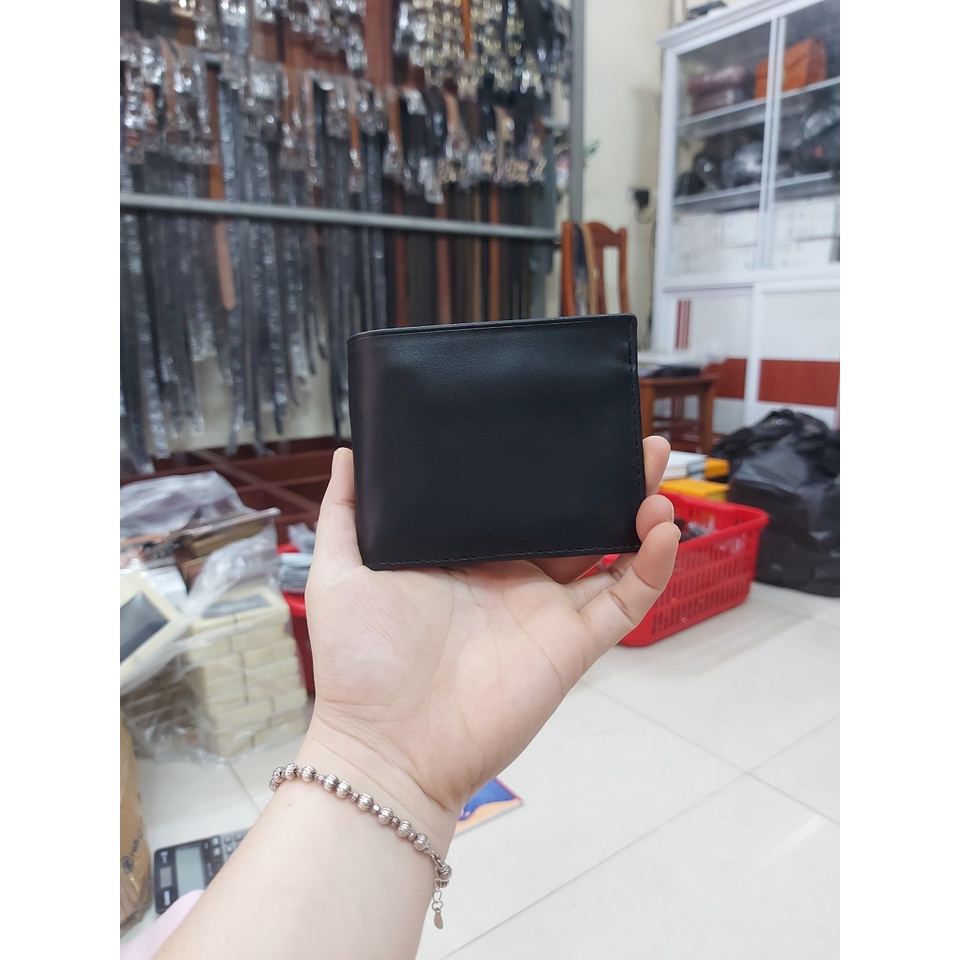Ví da nam- Bóp da nam da bò dáng trơn nhỏ gọn đơn giản tinh tế chất lượng siêu bền đẹp phong cách hàn quốc.