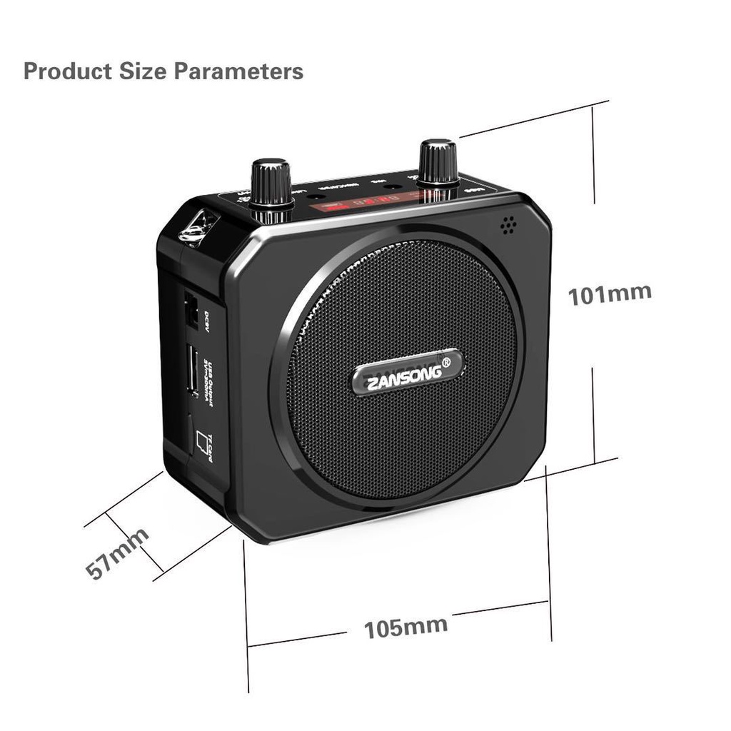 Loa Trợ Giảng Không Dây Bluetooth ZanSong M80 Kèm Micro Cài Tai Cho Âm Thanh Rõ Ràng, Sắc Nét.