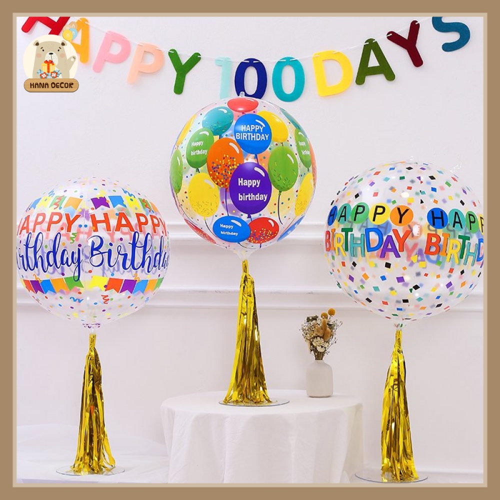 Bóng 4D in chữ Happy Birthday trang trí sinh nhật Hana Decor