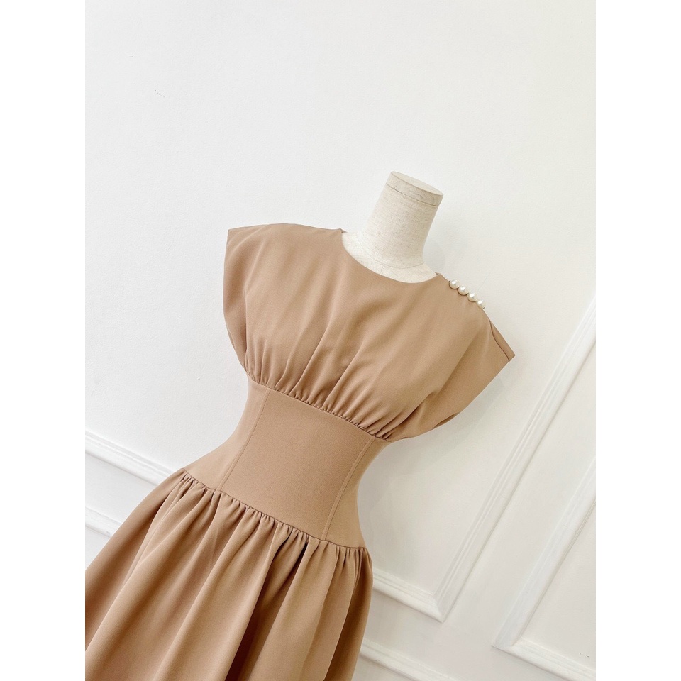 KAYA DRESS - Hàng thiết kế may 2 lớp phong cách sang chảnh, thiết kế tay hến, bo eo corset siêu tôn dáng