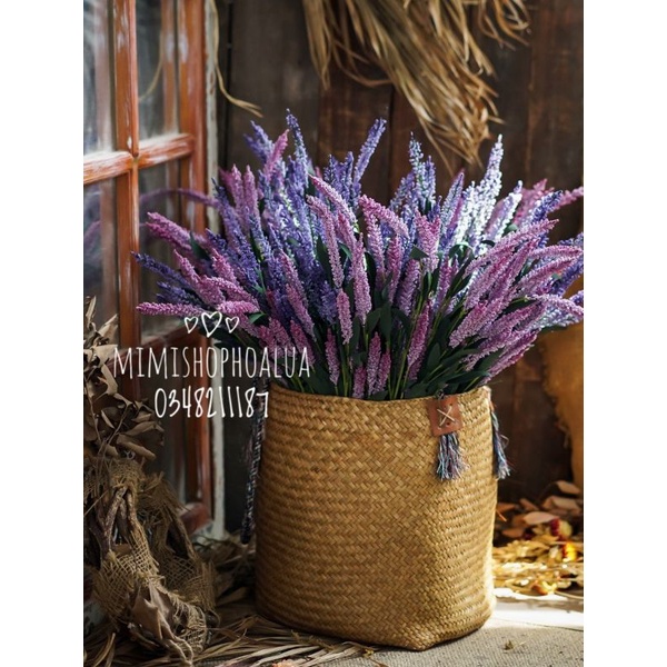 Hoa giả - Cành hoa oải hương lavender giả trang trí nhà cửa
