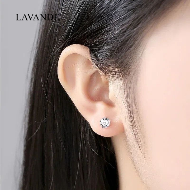 Bông Tai Bằng Thép Titan Đính Đá Zircon Thời Trang Dành Cho Nam Và Nữ GV8O