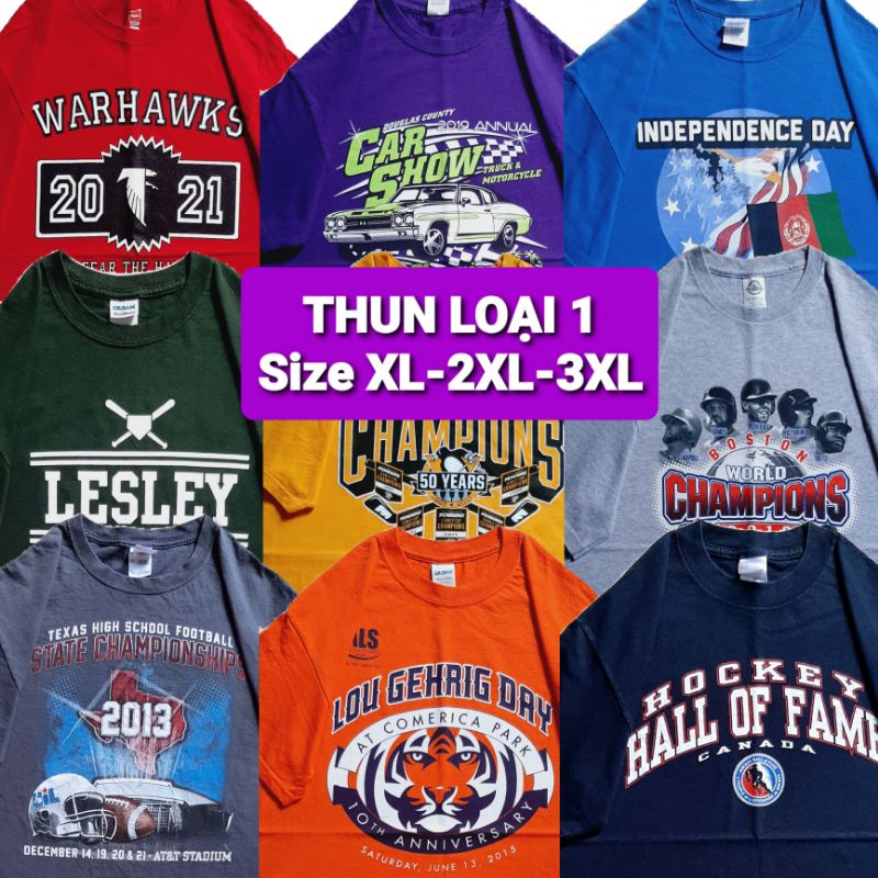 Áo thun mỹ 2hand loại 1 bigsize hàng tuyển được lựa mẫu, Áo phông secondhand nam nữ tay lỡ cotton