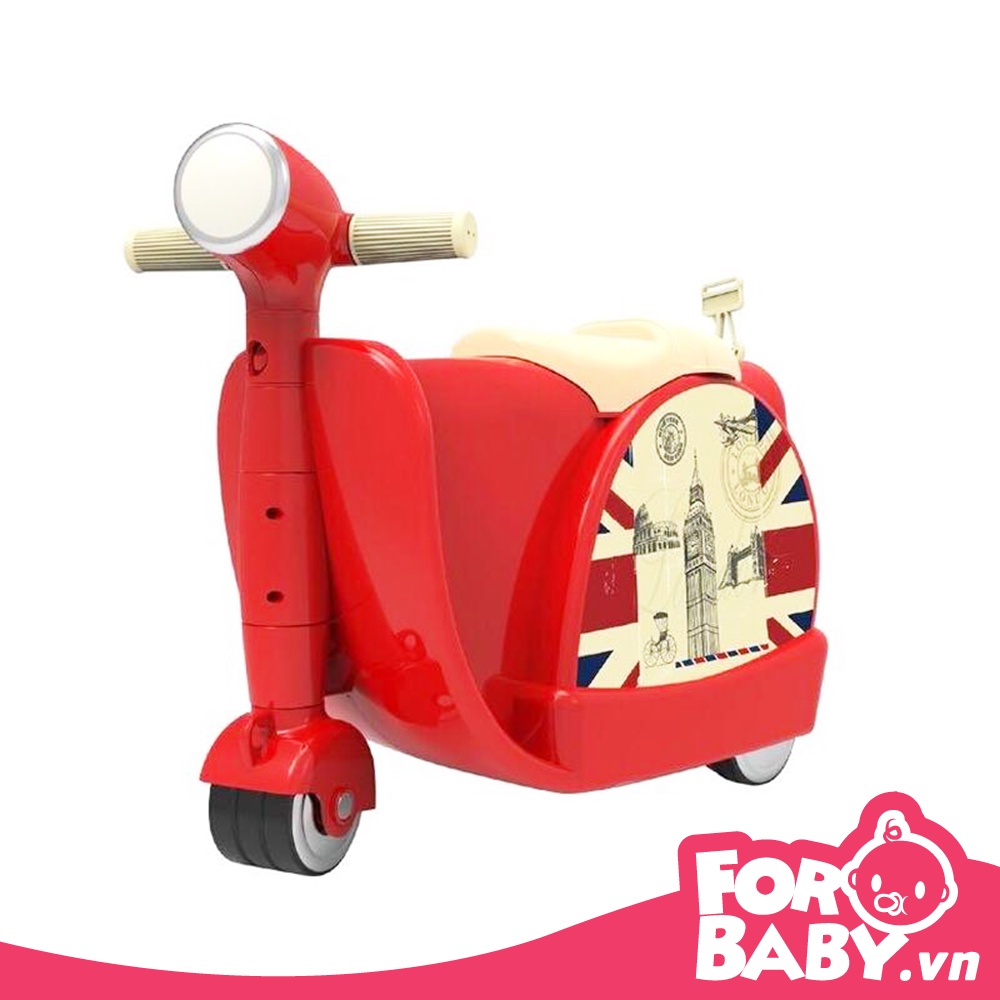 Vali kéo kiêm xe chòi chân Vespa cho bé đựng quần áo, đựng đồ chơi, đồ dùng Royalcare