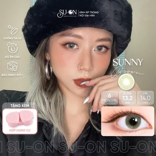 [Video thật] Lens nâu tây ánh rêu SUNNY BROWN, kính áp tròng Hàn Quốc chính hãng 14mm, lens cận 6 tháng siêu êm