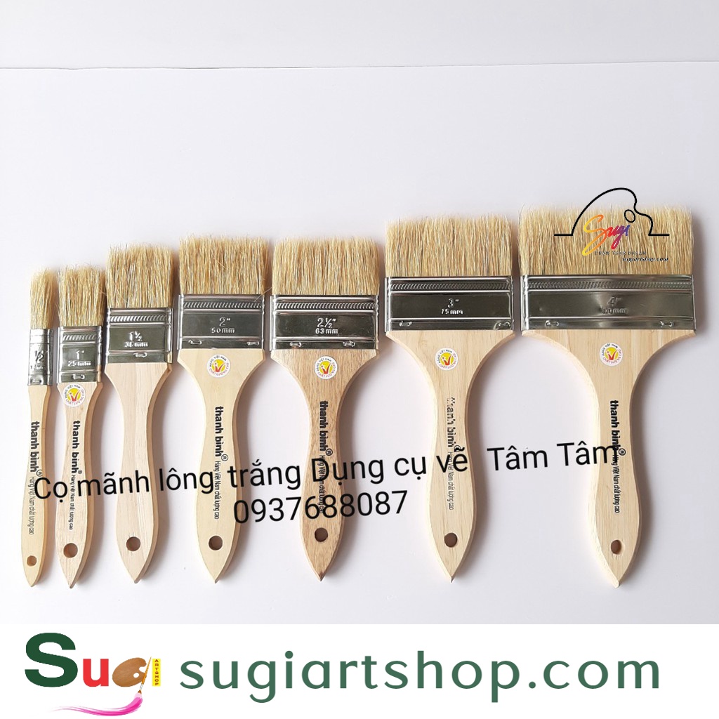 [ Sugi art shop ] [ TÂM TÂM ]-Cọ đầu bằng, cọ thanh bình-(LÔNG LỢN)