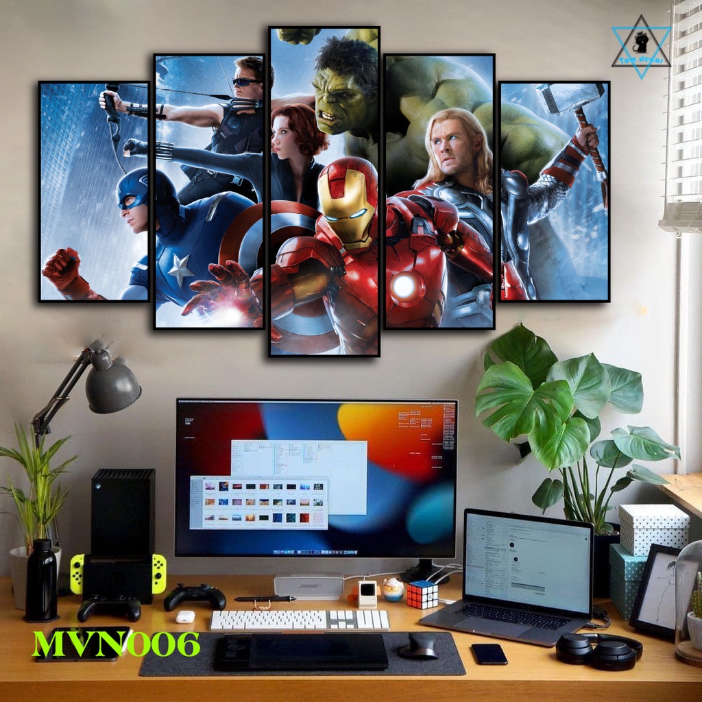 Tranh dán tường marvel iroman - nhựa formex dán tường - tranh phòng game