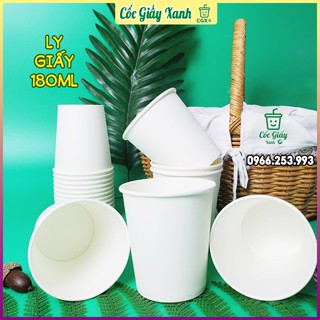  50 CỐC GIẤY XANH 180ml Dùng 1 Lần Uống Nước Trong Cửa Hàng Siêu Thị Văn Phòng Công Sở 