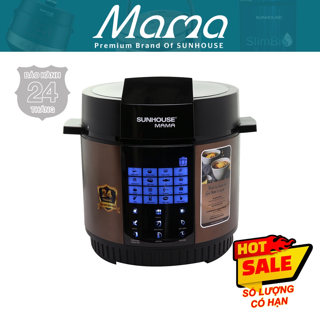 Nồi áp suất điện tử đa năng 5L SUNHOUSE MAMA SHD1588B