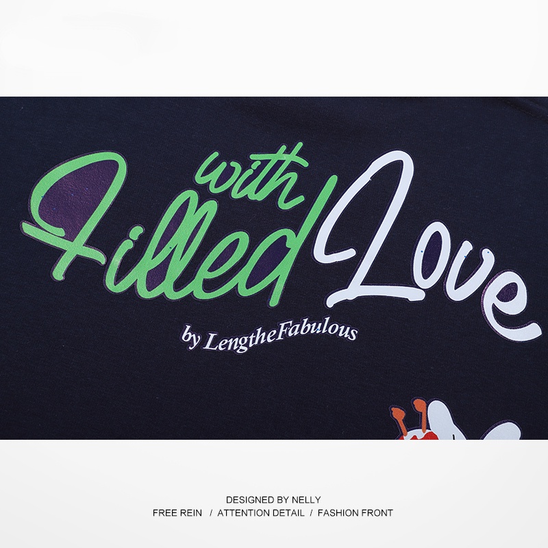 Áo sweater Nelly nỉ lót lông in hình "With Love" áo nỉ