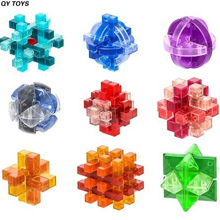 Đồ Chơi Rubik Giả Mã Khóa Khổng Minh Cao Cấp. Siêu Đẹp The 24 Lock - Kongming sphere - Shape Lock - Six pieces V1