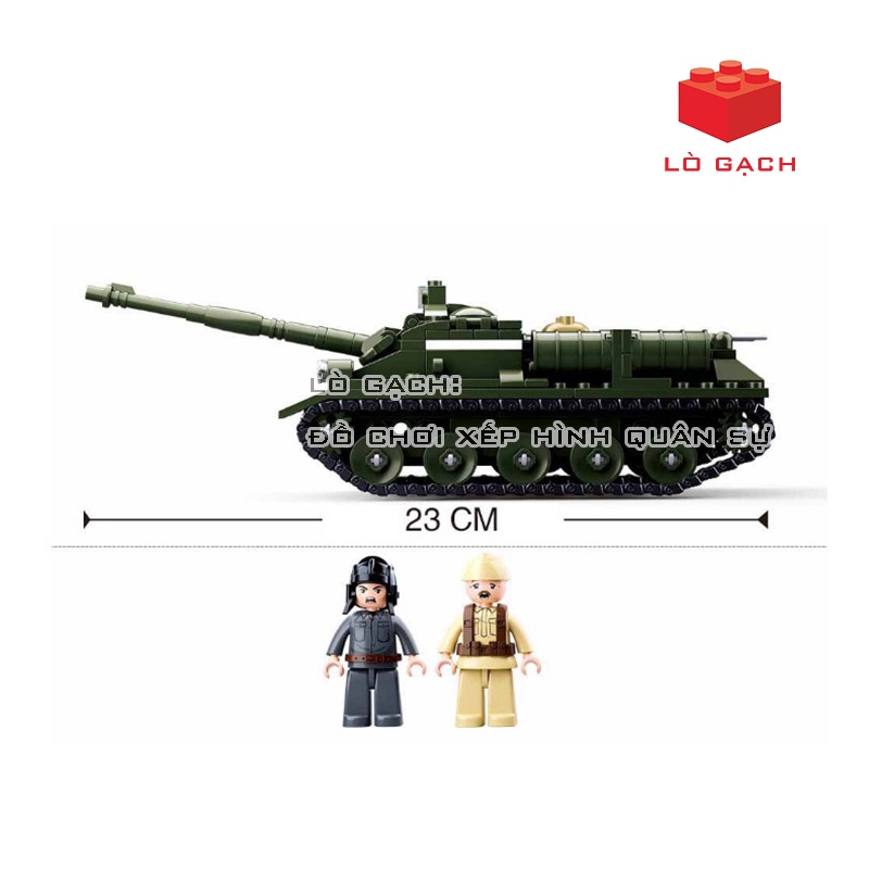 Bộ xếp hình Xe tăng Pháo tự hành chống tăng Su-85 Quân đội Liên Xô Chiến tranh thế giới 2 338 chi tiết