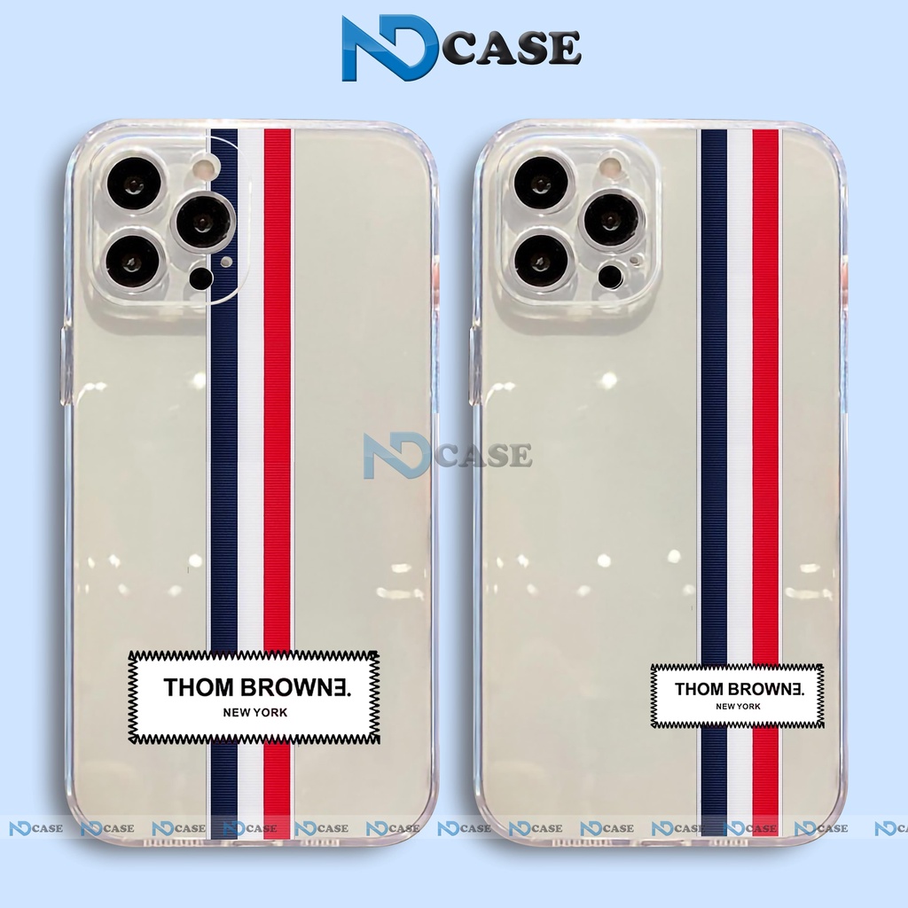 Ốp lưng iPhone Silicon trong suốt cạnh viền vuông chống sốc bvc cho ip 6/6s/7/8/X/XS/11/12/13 Pro Plus Max thom browne