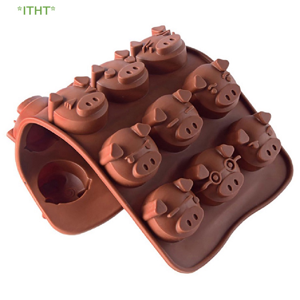 Khuôn Làm Bánh Quy / Xà Phòng / Sô Cô La 15 Lỗ Hình Chú Heo Ngộ Nghĩnh Mới