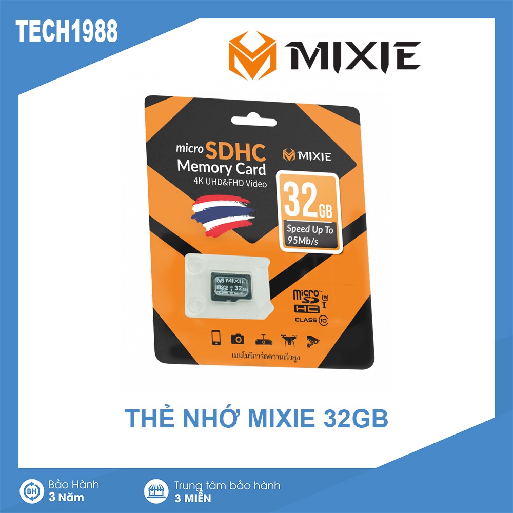 Thẻ nhớ MIXIE 32G - U3 chuẩn 95M/70M - Bảo hành 3 Năm.