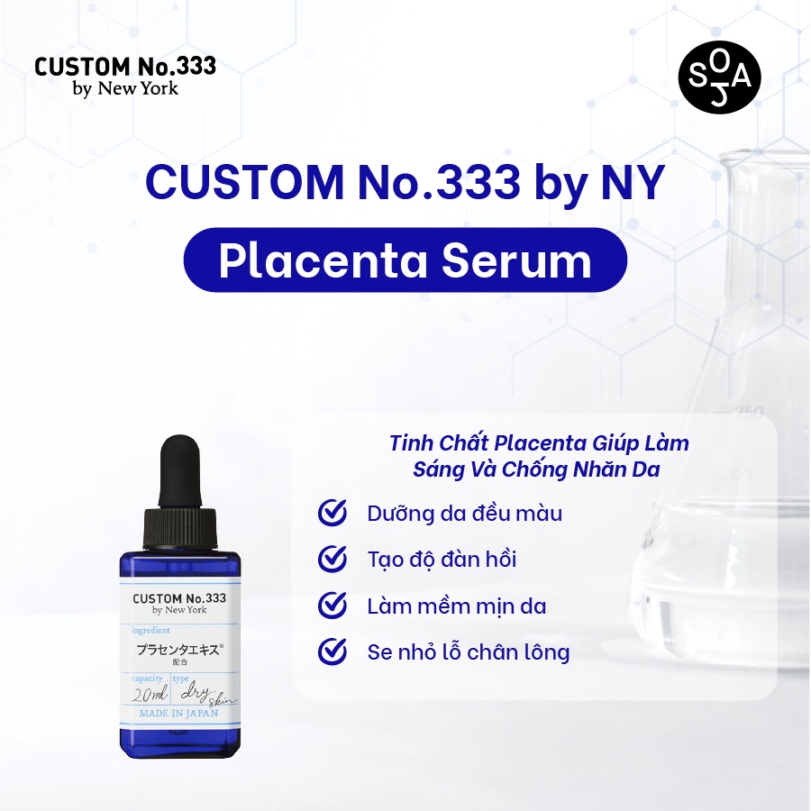 Tinh Chất Placenta Giúp Làm Sáng Và Chống Nhăn Da 20 mL Custom No.333 by New York Placenta Serum