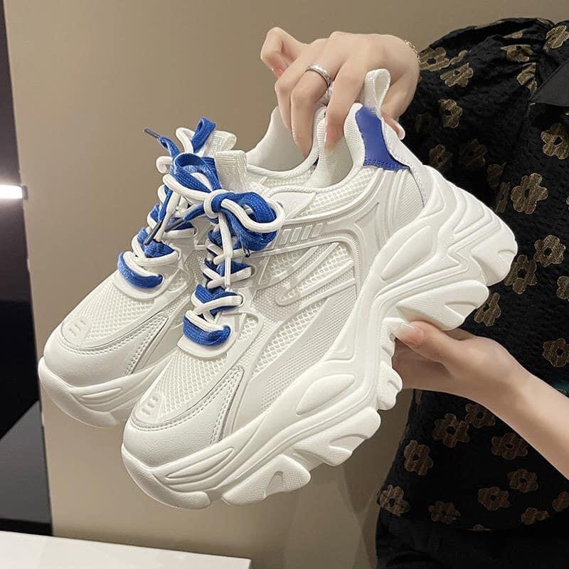 Giày thể thao nữ đế dày ulzzang hàn quốc, đế cao 6cm, có lưới thoáng khí đi êm chân thích với mùa hè