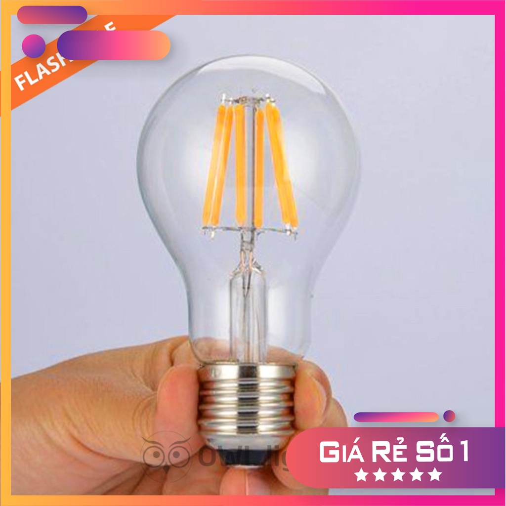 Bóng LED Edison A60 thuỷ tinh trong 4W trang trí đèn thả - OWL Lighting