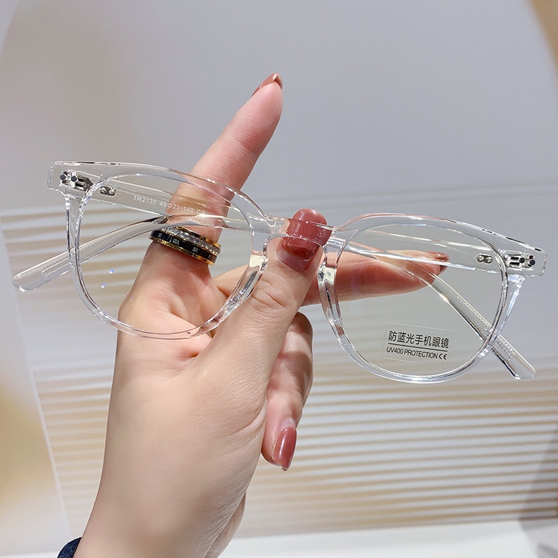 Kính Mát Hình Oval TR90 Chống Bức Xạ Phong Cách Retro Hàn Quốc