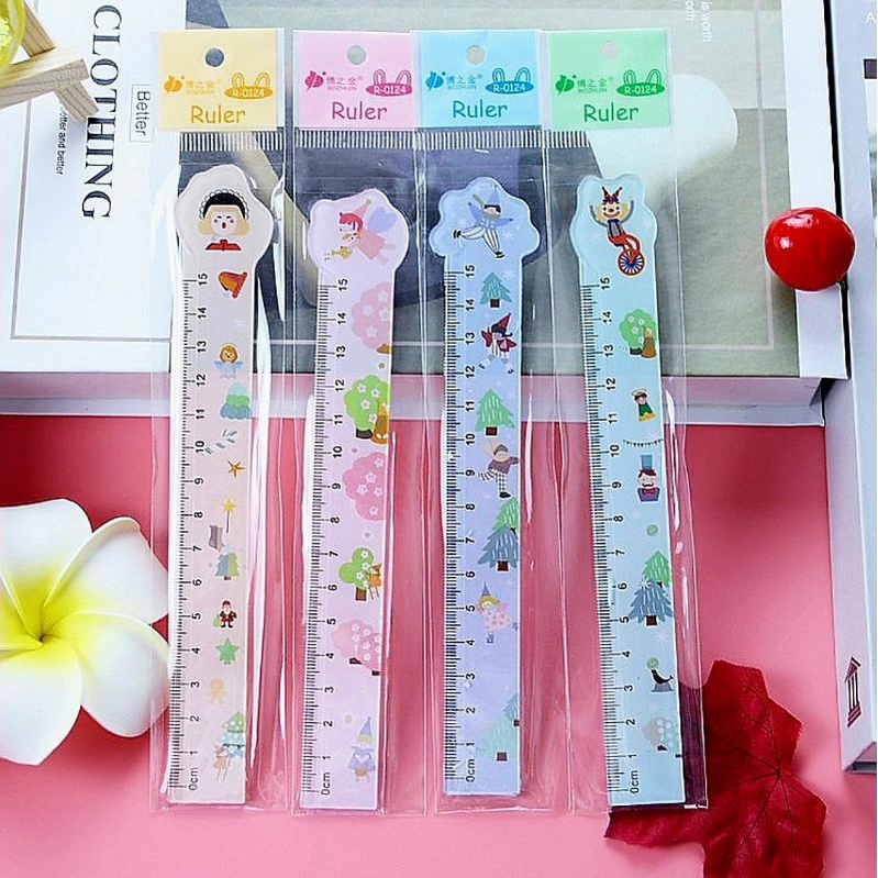 Thước kẻ 15cm hoạ tiết dễ thương dành cho học sinh Thước thẳng cute ShopMaeum610