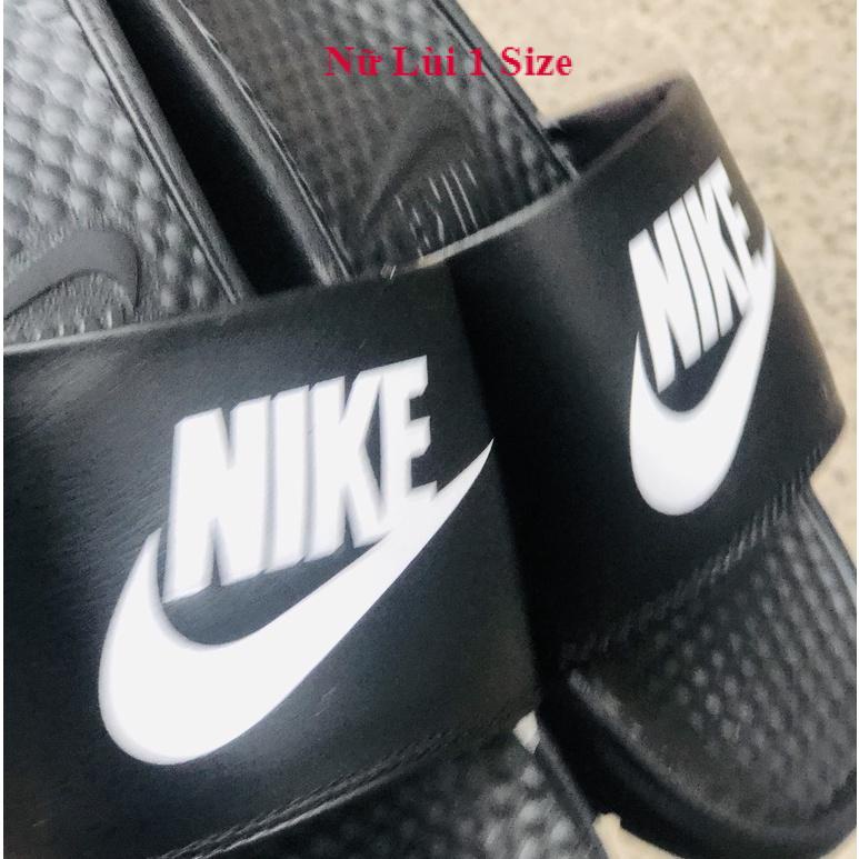 Dép unisex 𝐍𝐈𝐊𝐄 ❤️FREESHIP + Hộp❤️ dép quai ngang thể thao nam nữ mk in 𝐍𝐈𝐊𝐄-𝐁𝐚𝐧𝐚𝐬𝐬𝐢, Đen Logo Trắng
