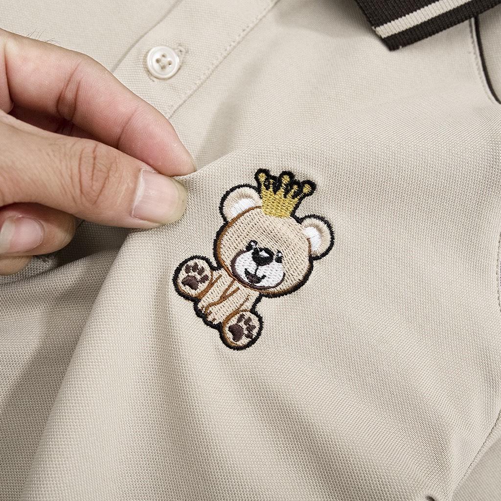 Áo Thun Polo Nam Có Cổ Vải Cá Sấu FROM rộng Cao Cấp Sang Trọng phối chỉ gấu túi gsr 01