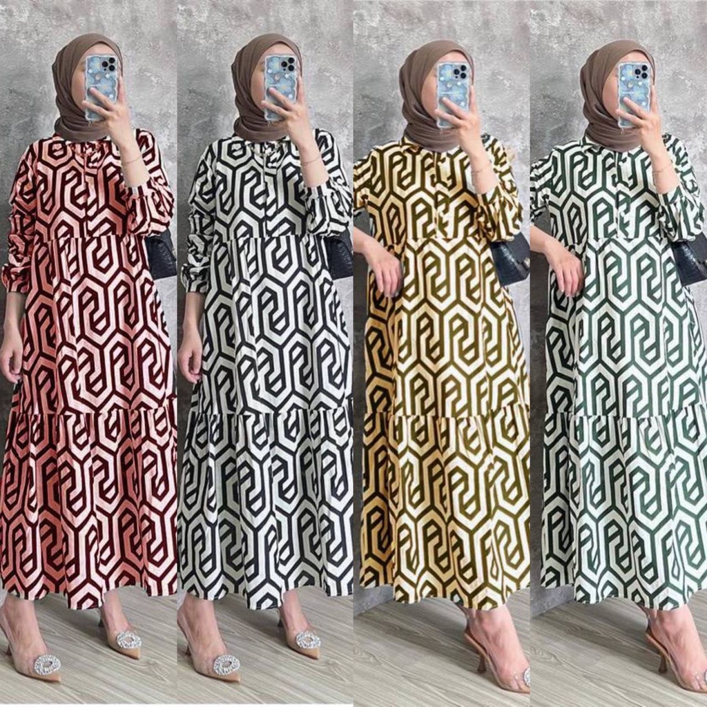 Áo Choàng Cao Cấp Rayon Kim Cương | Gạch Hoa Văn Adem | Hình Ảnh Váy MIDI Mới Nhất KIRANA