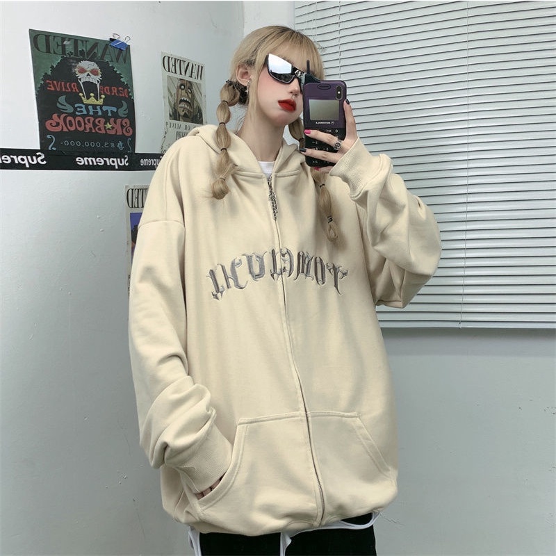 ZHELIHANGFEI Áo len dệt kim thêu tay dài cổ chữ retro