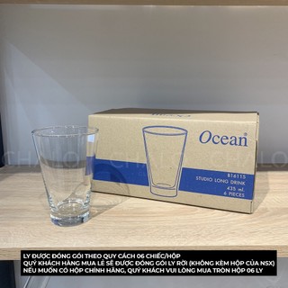 Cốc thủy tinh Ocean Studio Rock & Long Drink 345ml ~ 435ml [Made in Thailand]