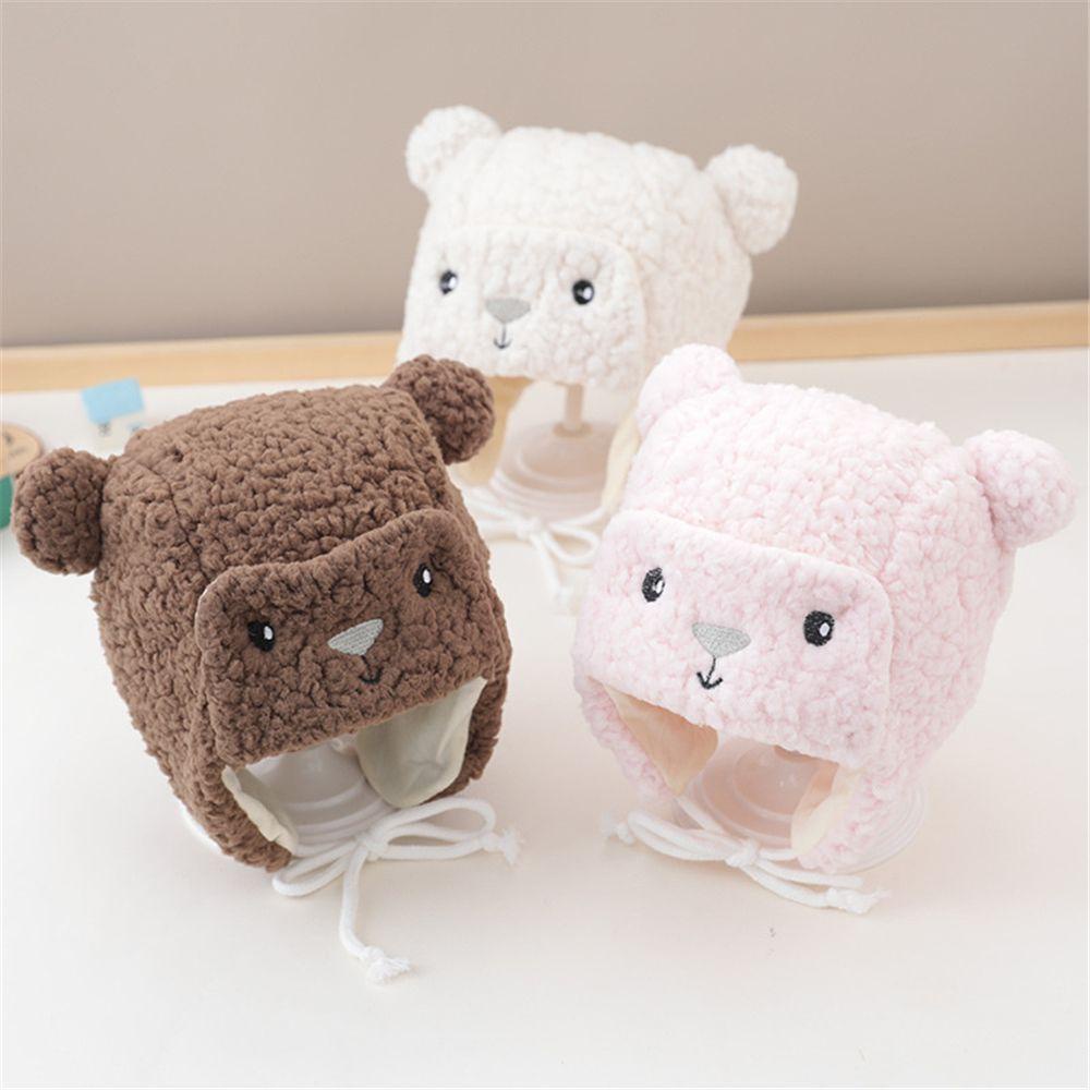 Mũ Giữ Ấm Tai Mềm Mại Họa Tiết Hoạt Hình Cho Bé 3-16 Tháng Tuổi