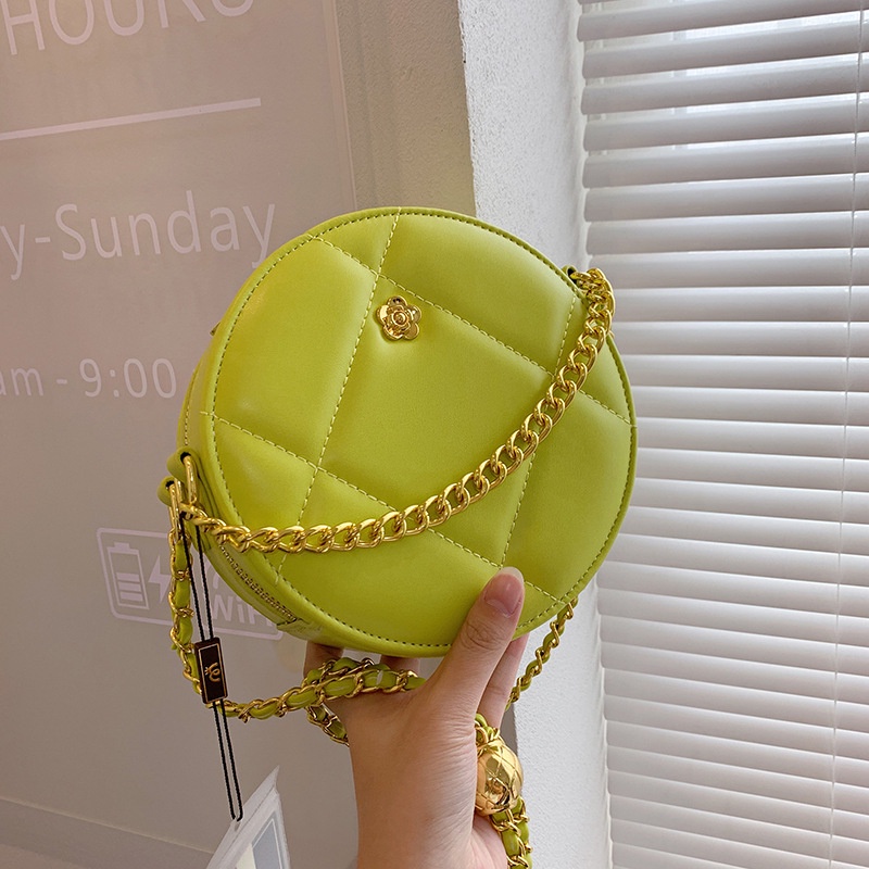 Túi Đeo Chéo Dây Mắt Xích Tròn Đính Kim Cương Dành Cho Nữ